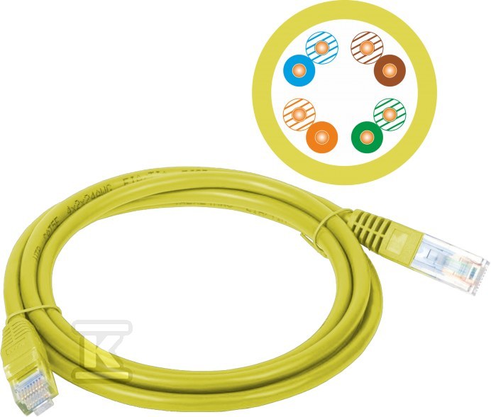 Patch-cord U/UTP cat.5e PVC 2.0m yellow - KKU5ZOL2